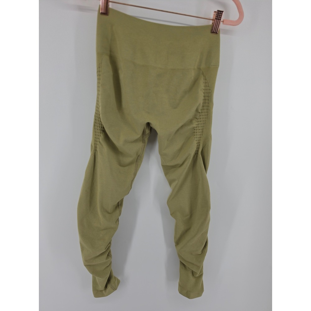 Alphalete Womens Medium Olive Green Seamless Scrunch Butt Ruched Leggings